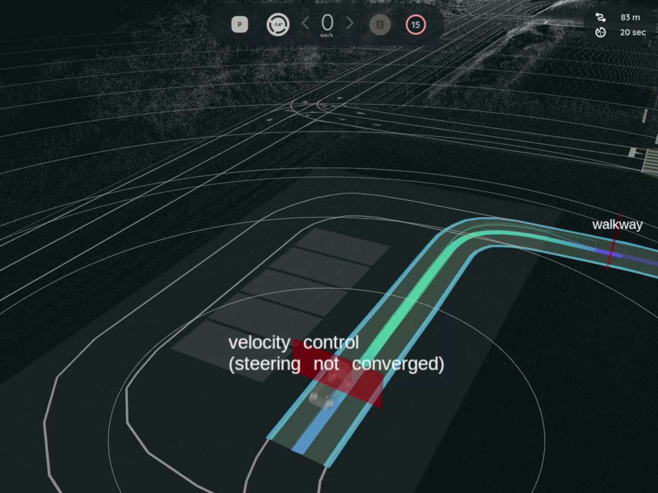 RViz view of a validated Lanelet2 map loaded into the Autoware planning simulator